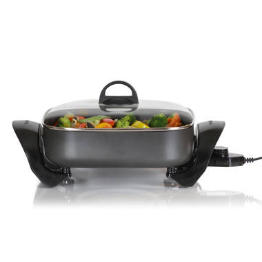 De Longhi Electric Skillet with Tempered Glass Lid 16